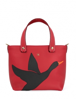 'En L'Air le Sac Oie' Sac Cabas Cuir Nappa Écrevisse & Or