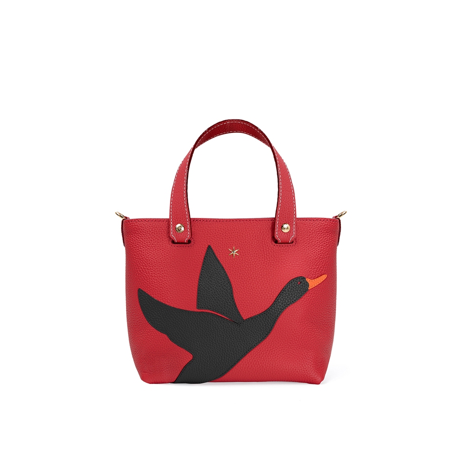 'En L'Air le Sac Oie' Sac Cabas Cuir Nappa Écrevisse & Or