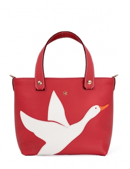 'En L'Air le Sac Oie' Sac Cabas Cuir Nappa Écrevisse & Or