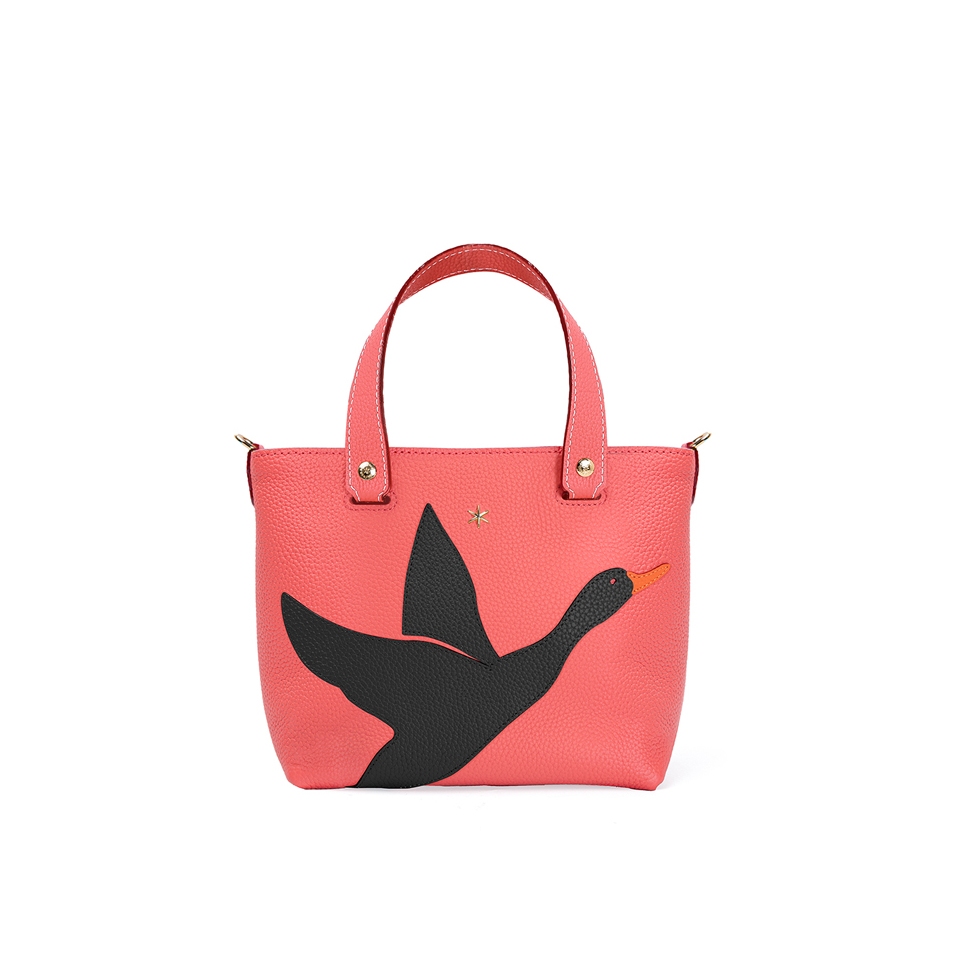 'En L'Air le Sac Oie' Nappa Leather Handbag Watermelon & Gold