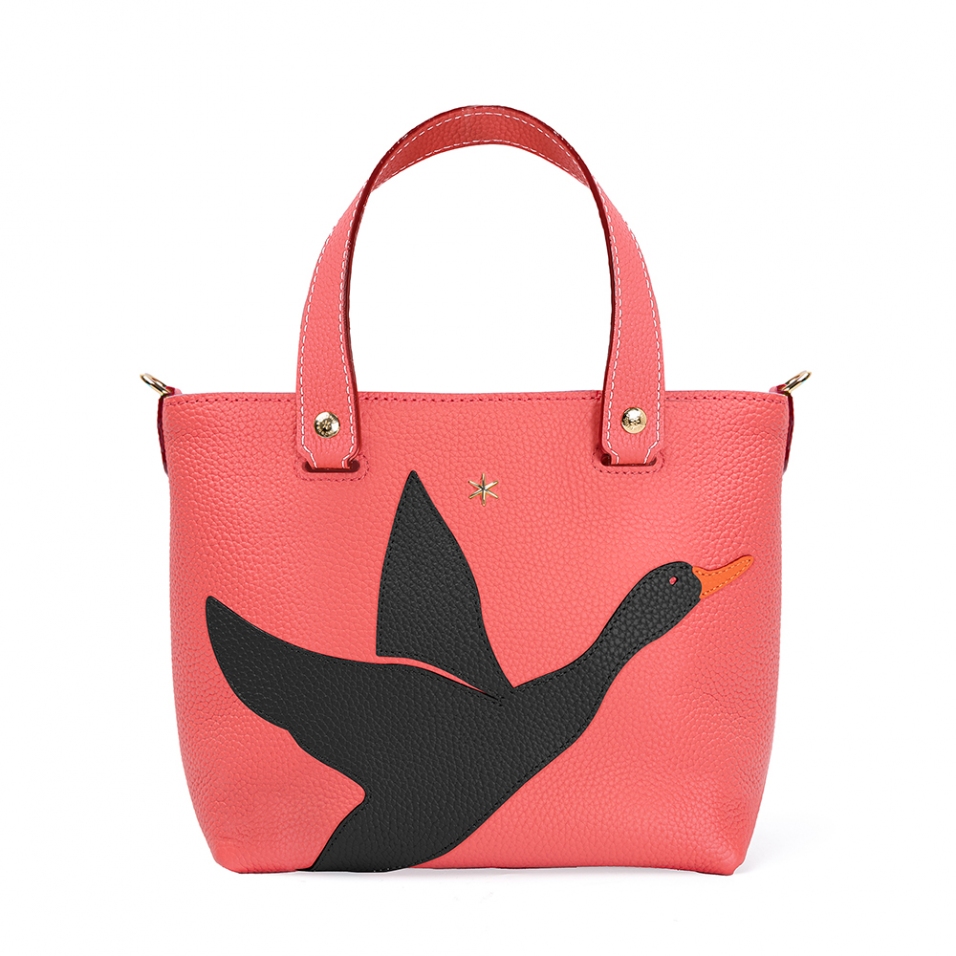 'En L'Air le Sac Oie' Sac Cabas Cuir Nappa Pastèque & Or