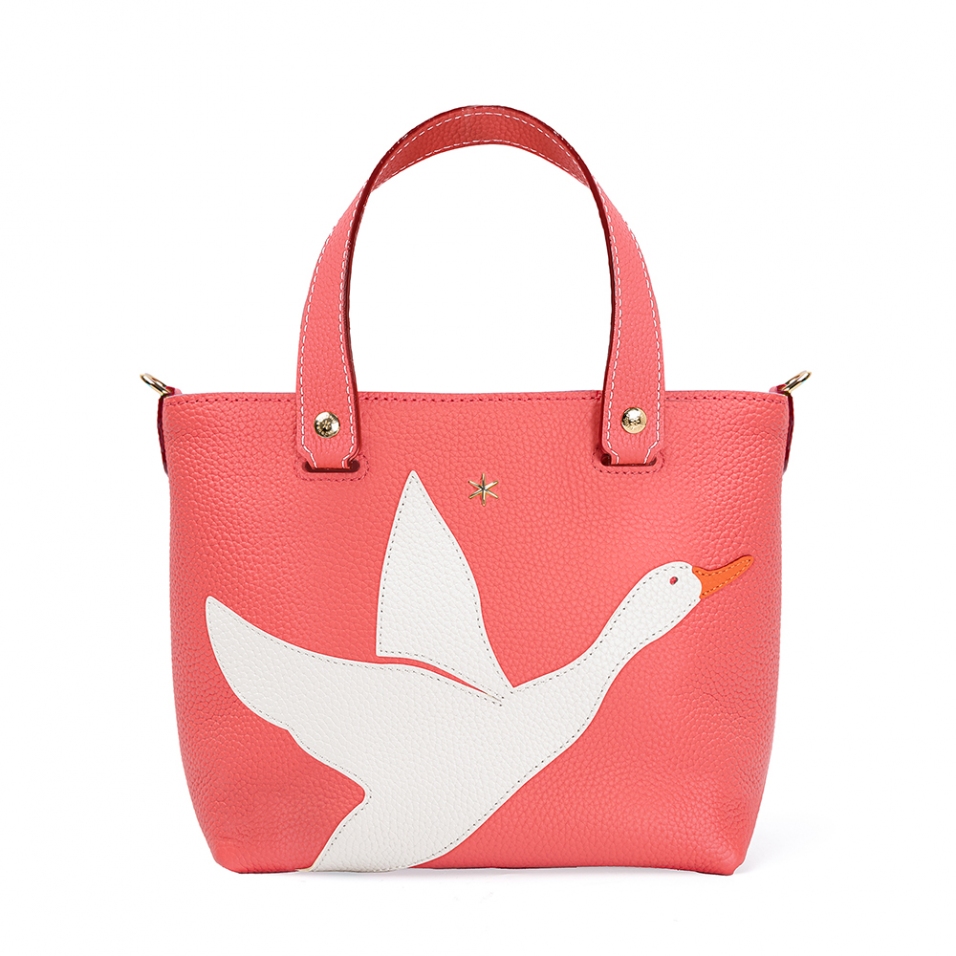 'En L'Air le Sac Oie' Nappa Leather Handbag Watermelon & Gold