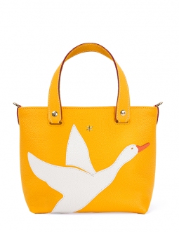 'En L'Air le Sac Oie' Nappa Leather Handbag Yellow & Gold