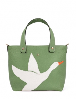 'En L'Air le Sac Oie' Sac Cabas Cuir Nappa Asperge & Or