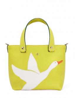 'En L'Air le Sac Oie' Sac Cabas Cuir Nappa Paille & Or