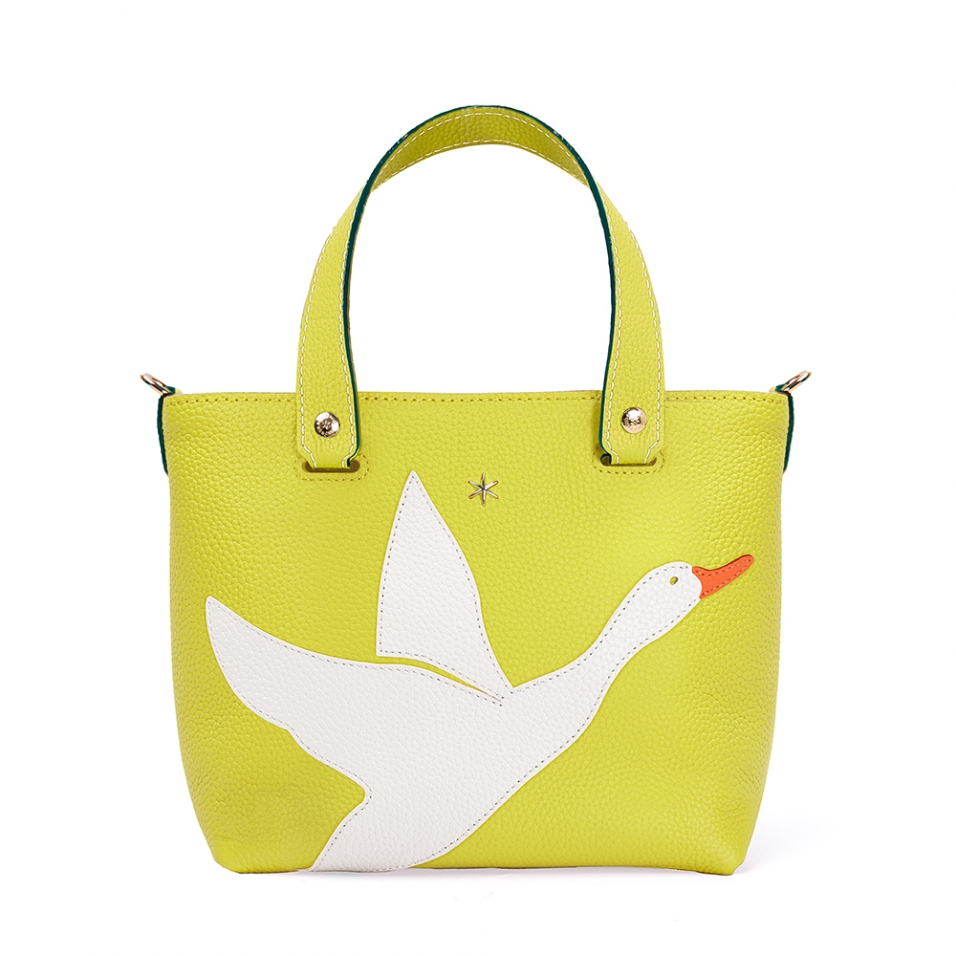 'En L'Air le Sac Oie' Nappa Leather Handbag Paille & Gold