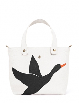 'En L'Air le Sac Oie' Nappa Leather Handbag Snow White & Gold