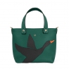 'En L'Air le Sac Oie' Sac Cabas Cuir Nappa Vert Pin & Or