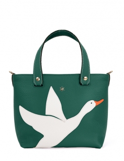 'En L'Air le Sac Oie' Nappa Leather Handbag Vert Pin & Gold