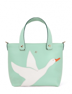'En L'Air le Sac Oie' Sac Cabas Cuir Nappa Opaline & Or
