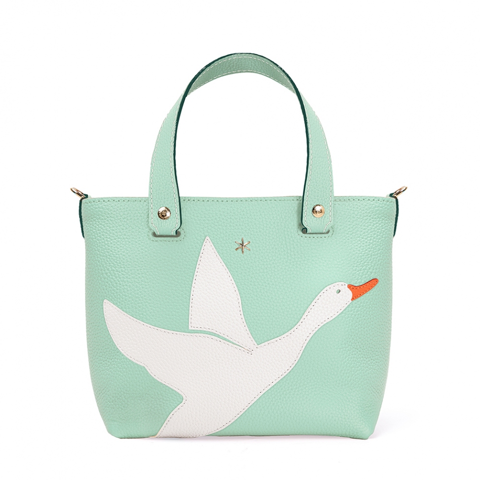 'En L'Air le Sac Oie' Nappa Leather Handbag Opaline & Gold