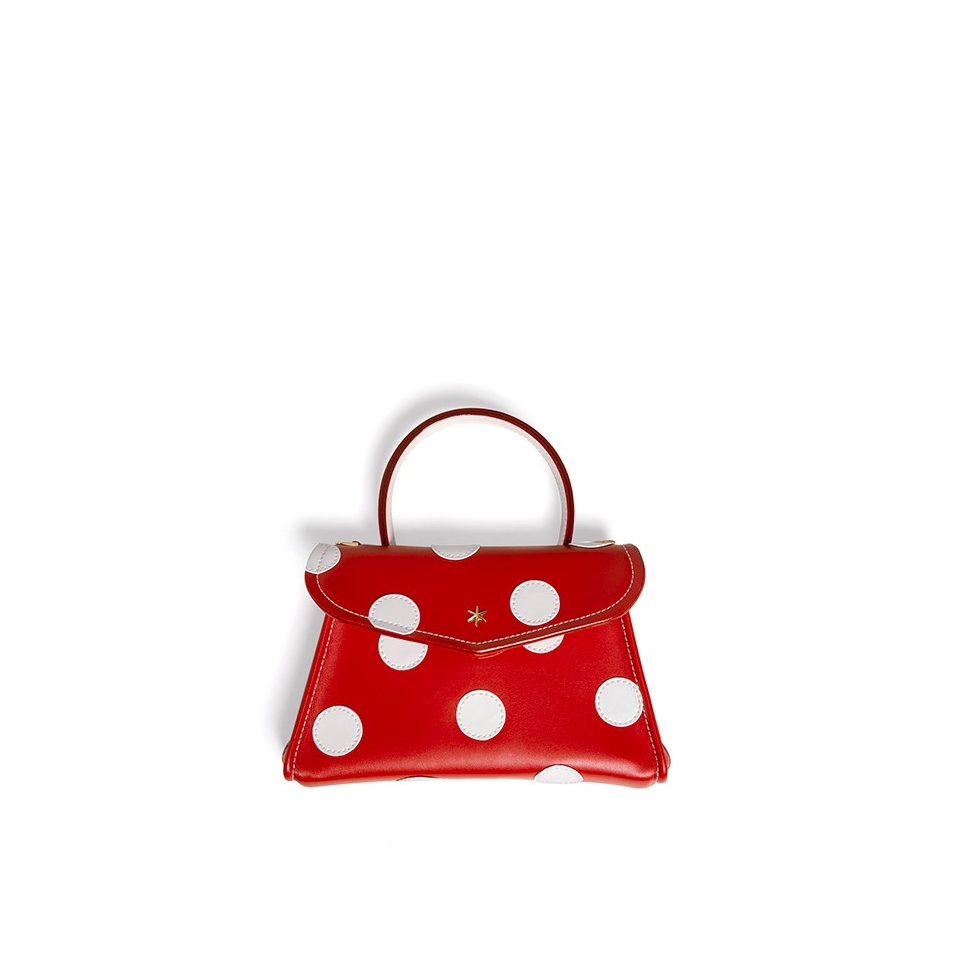 'Chantilly Soie Pois' Sac à main Cuir Écrevisse & Or