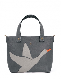 'En L'Air le Sac Oie' Nappa Leather Handbag Ardoise & Gold