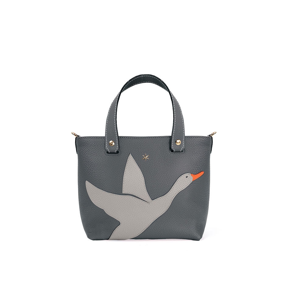 'En L'Air le Sac Oie' Nappa Leather Handbag Ardoise & Gold