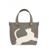 'En L'Air le Sac Le Chat' Nappa Leather Handbag Elephant Grey & Gold