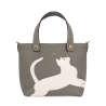 'En L'Air le Sac Le Chat' Sac Cabas Cuir Nappa Éléphant & Or
