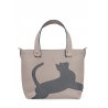 'En L'Air le Sac Le Chat' Sac Cabas Cuir Nappa Perle & Or