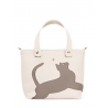 'En L'Air le Sac Le Chat' Nappa Leather Handbag Cream & Gold