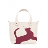 'En L'Air le Sac Le Chat' Nappa Leather Handbag Cream & Gold