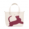 'En L'Air le Sac Le Chat' Sac Cabas Cuir Nappa Crème & Or