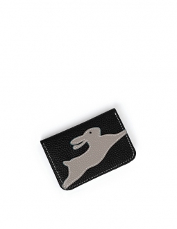 'En L'Air Carte Lièvre' Nappa Leather Card Holder Black