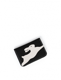 'En L'Air Carte Lièvre' Nappa Leather Card Holder Black