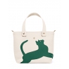 'En L'Air le Sac Le Chat' Sac Cabas Cuir Nappa Crème & Or