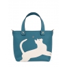 'En L'Air le Sac Le Chat' Nappa Leather Handbag Indigo & Gold