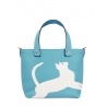 'En L'Air le Sac Le Chat' Sac Cabas Cuir Nappa Azur & Or