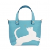 'En L'Air le Sac Le Chat' Sac Cabas Cuir Nappa Azur & Or