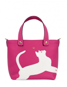 'En L'Air le Sac Le Chat' Nappa Leather Handbag Pink & Gold
