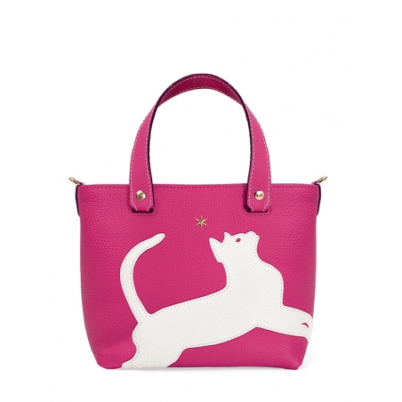 'En L'Air le Sac Le Chat' Nappa Leather Handbag Pink & Gold