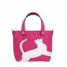 'En L'Air le Sac Le Chat' Sac Cabas Cuir Nappa Fuchsia & Or