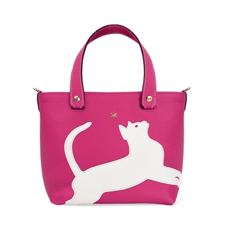 'En L'Air le Sac Le Chat' Nappa Leather Handbag Pink & Gold