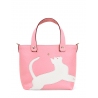 'En L'Air le Sac Le Chat' Sac Cabas Cuir Nappa Rose Poudré & Or