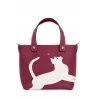 'En L'Air le Sac Le Chat' Nappa Leather Handbag Dark Red & Gold