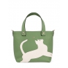 'En L'Air le Sac Le Chat' Sac Cabas Cuir Nappa Asperge & Or