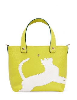 'En L'Air le Sac Le Chat' Sac Cabas Cuir Nappa Paille & Or