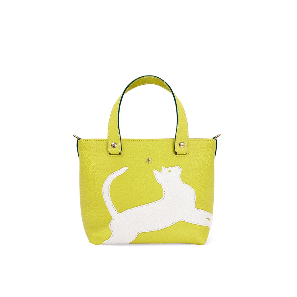 'En L'Air le Sac Le Chat' Nappa Leather Handbag Paille & Gold