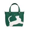 'En L'Air le Sac Le Chat' Sac Cabas Cuir Nappa Vert Pin & Or