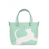 'En L'Air le Sac Le Chat' Sac Cabas Cuir Nappa Opaline & Or