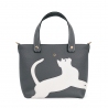 'En L'Air le Sac Le Chat' Nappa Leather Handbag Ardoise & Gold