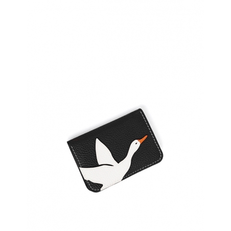 'En L'Air Carte Oie' Nappa Leather Card Holder Black