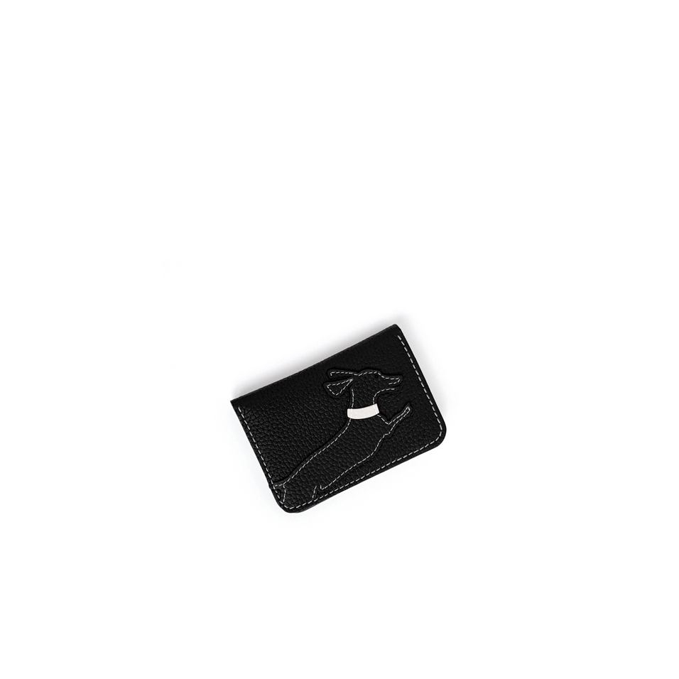 'En L'Air Carte Téckel'  Nappa Leather Card Holder Black