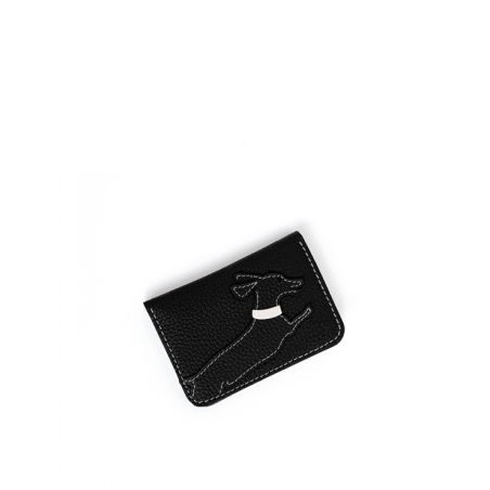 'En L'Air Carte Téckel'  Nappa Leather Card Holder Black