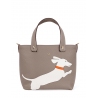 'En L'Air le Sac Téckel' Nappa Leather Handbag Warm Grey & Gold