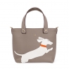 'En L'Air le Sac Téckel' Nappa Leather Handbag Warm Grey & Gold