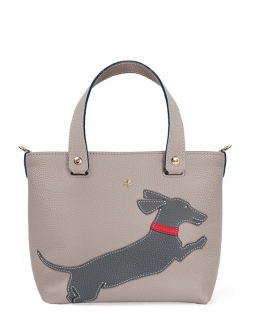 'En L'Air le Sac Téckel' Sac Cabas Cuir Nappa Perle & Or