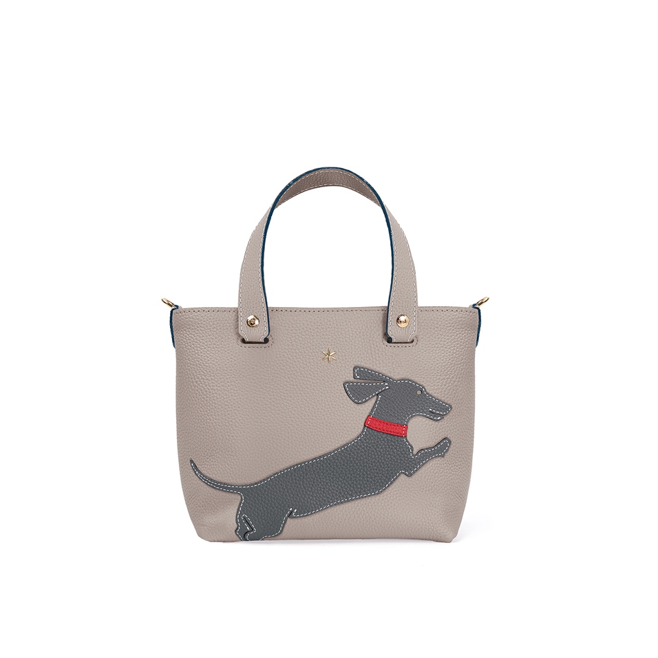 'En L'Air le Sac Téckel' Sac Cabas Cuir Nappa Perle & Or