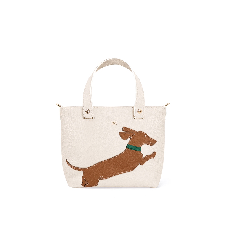 'En L'Air le Sac Téckel' Nappa Leather Handbag Cream & Gold